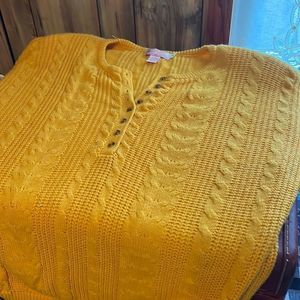 Vintage 80’’s plus size sweater. Pullover. Gold. 8 buttons.  24w